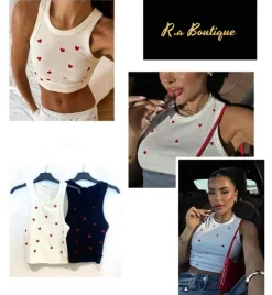 Discount Canotta con cuori Bluse & Top
