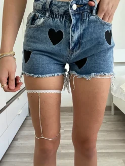 New Catenina gamba con strass | consegna 24/48h Pantaloni