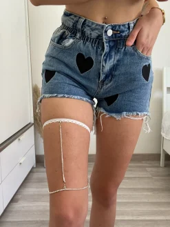 New Catenina gamba con strass | consegna 24/48h Pantaloni