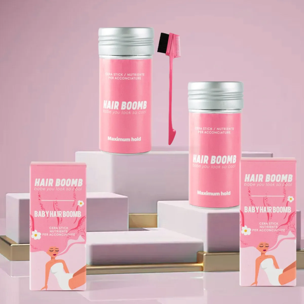 Hot Cera Stick Baby Hair Boomb per una coda perfetta + pettine in omaggio Accessori Per Code|Quali Prendere: