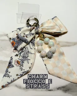 Online Charm per borsa fiocco bianco Charm Per Borse