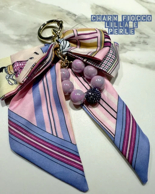 Discount Charm per borsa fiocco lilla Charm Per Borse