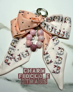 Online Charm per borsa fiocco rosa Charm Per Borse