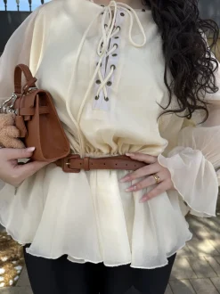 Best Cintura Camel con catena oro Cinture
