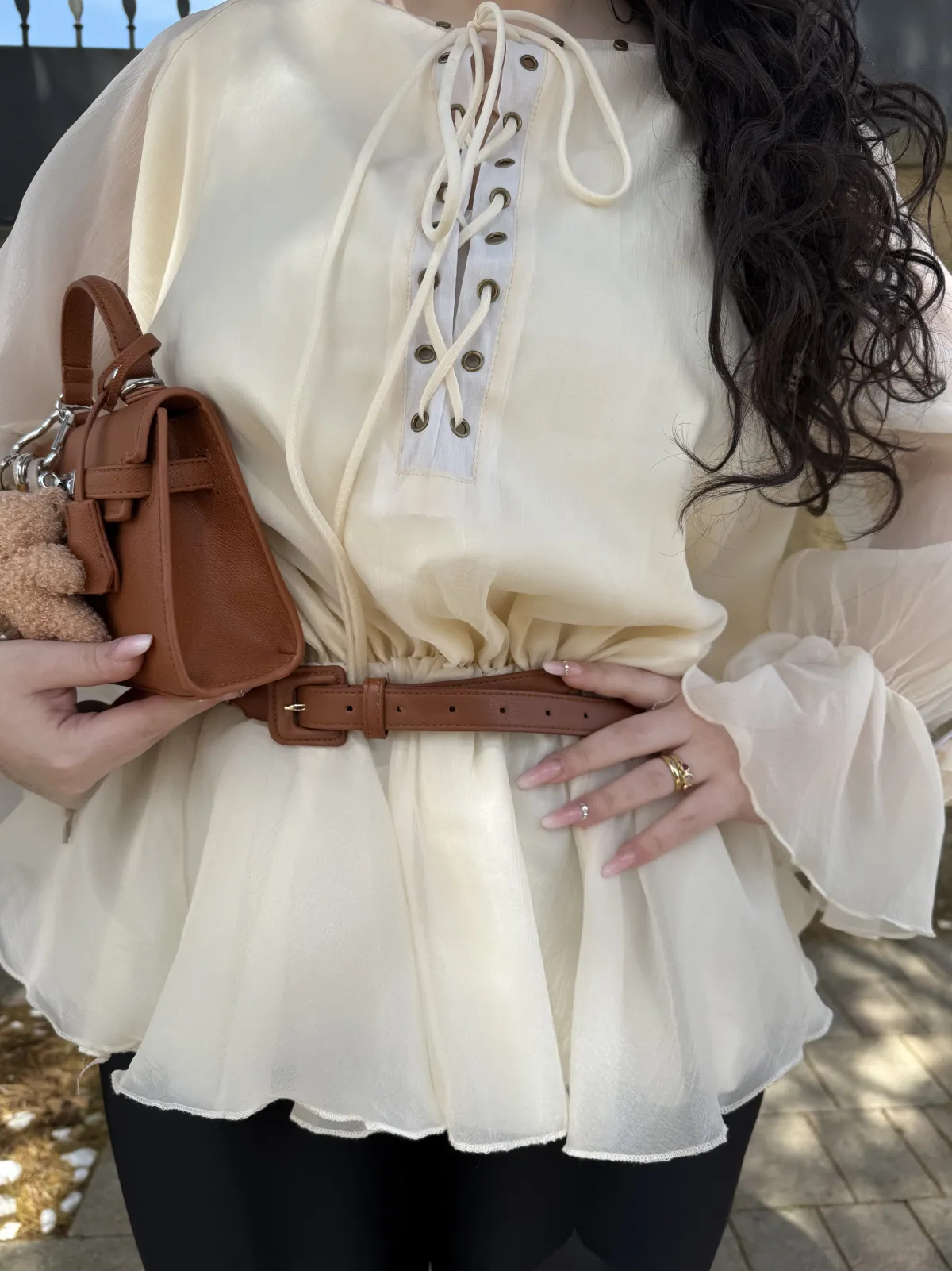 Best Cintura Camel con catena oro Cinture