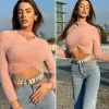 Sale Cintura cipria con borchie Cinture