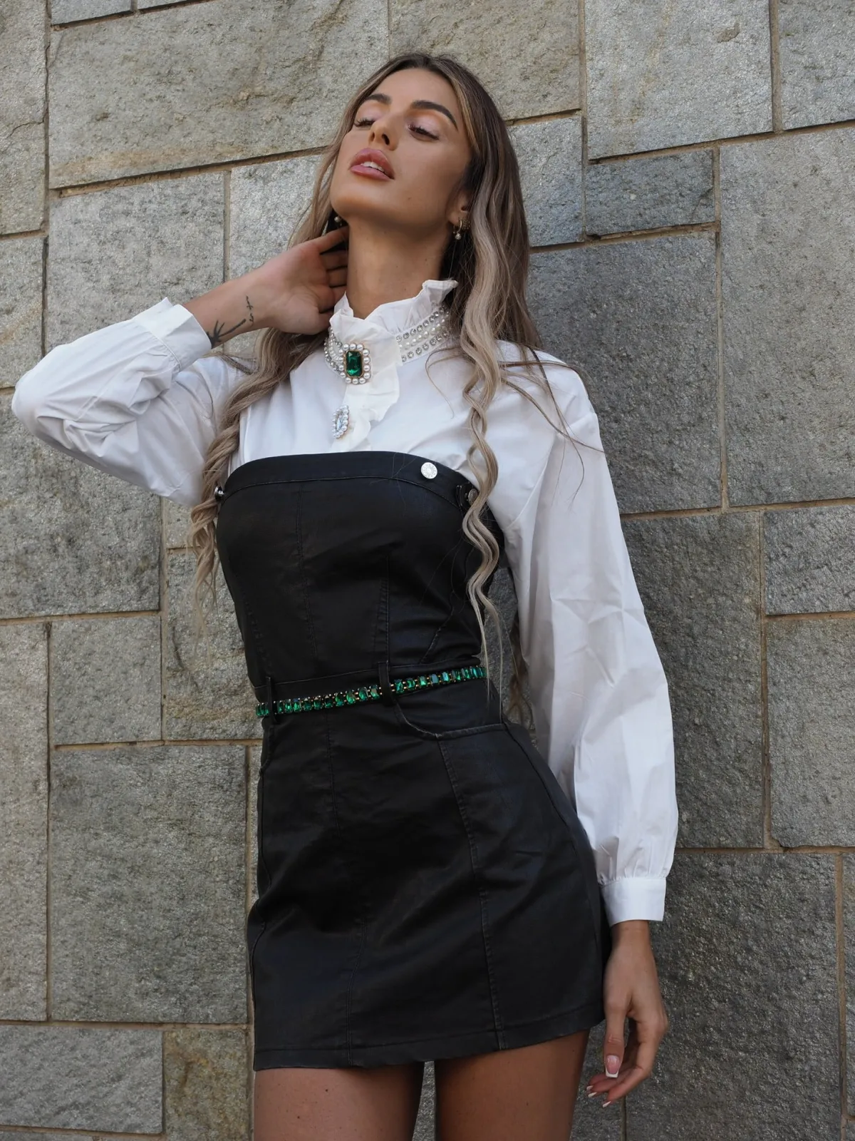 Sale Cintura verde smeraldo con strass Cinture