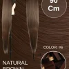 New Coda #6 extra long 90cm liscia con Coulisse castano naturale #6 Code Basi Castane