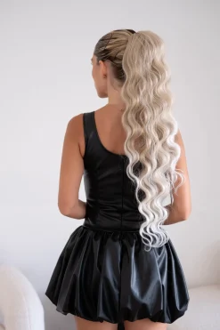 Sale Coda #103/60 ondulata con Coulisse Biondo Ghiaccio Degradè Code Per Bionde