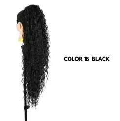 Fashion Coda effetto bagnato riccio con Coulisse Nero 90cm Code Basi Nere