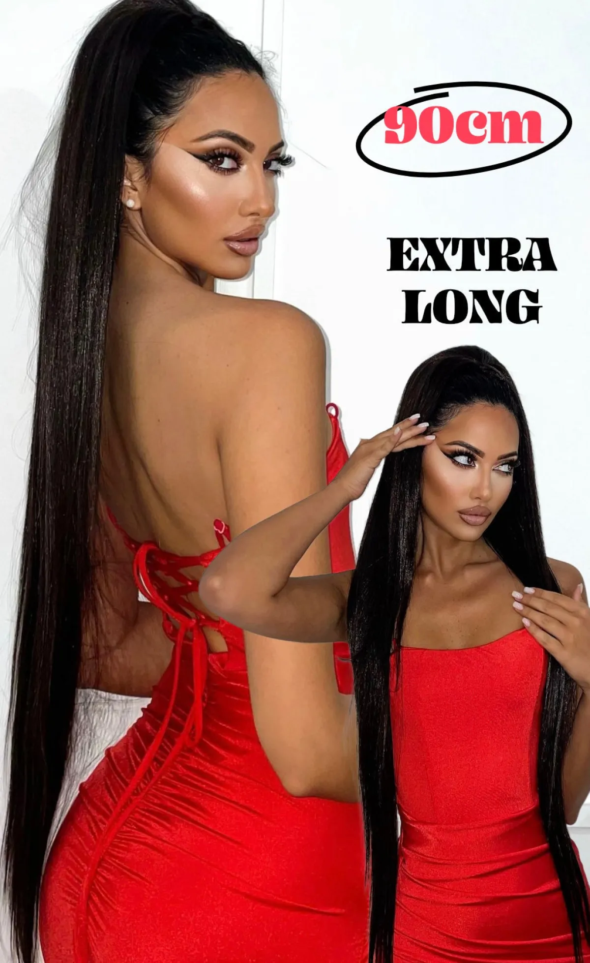 Fashion Coda extra long 90cm liscia con Coulisse vari colori Code Per Bionde