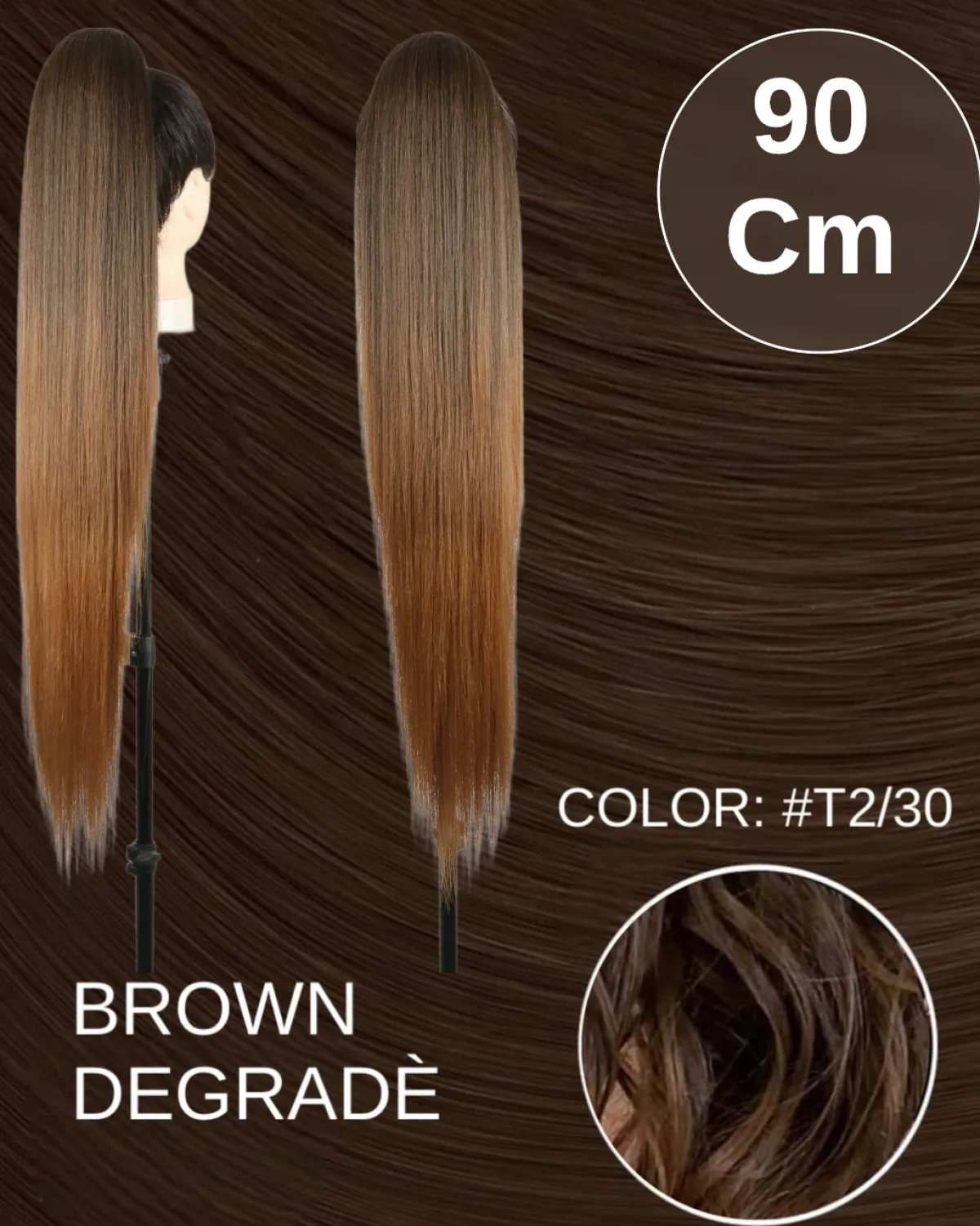 Fashion Coda extra long 90cm liscia con Coulisse vari colori Code Per Bionde