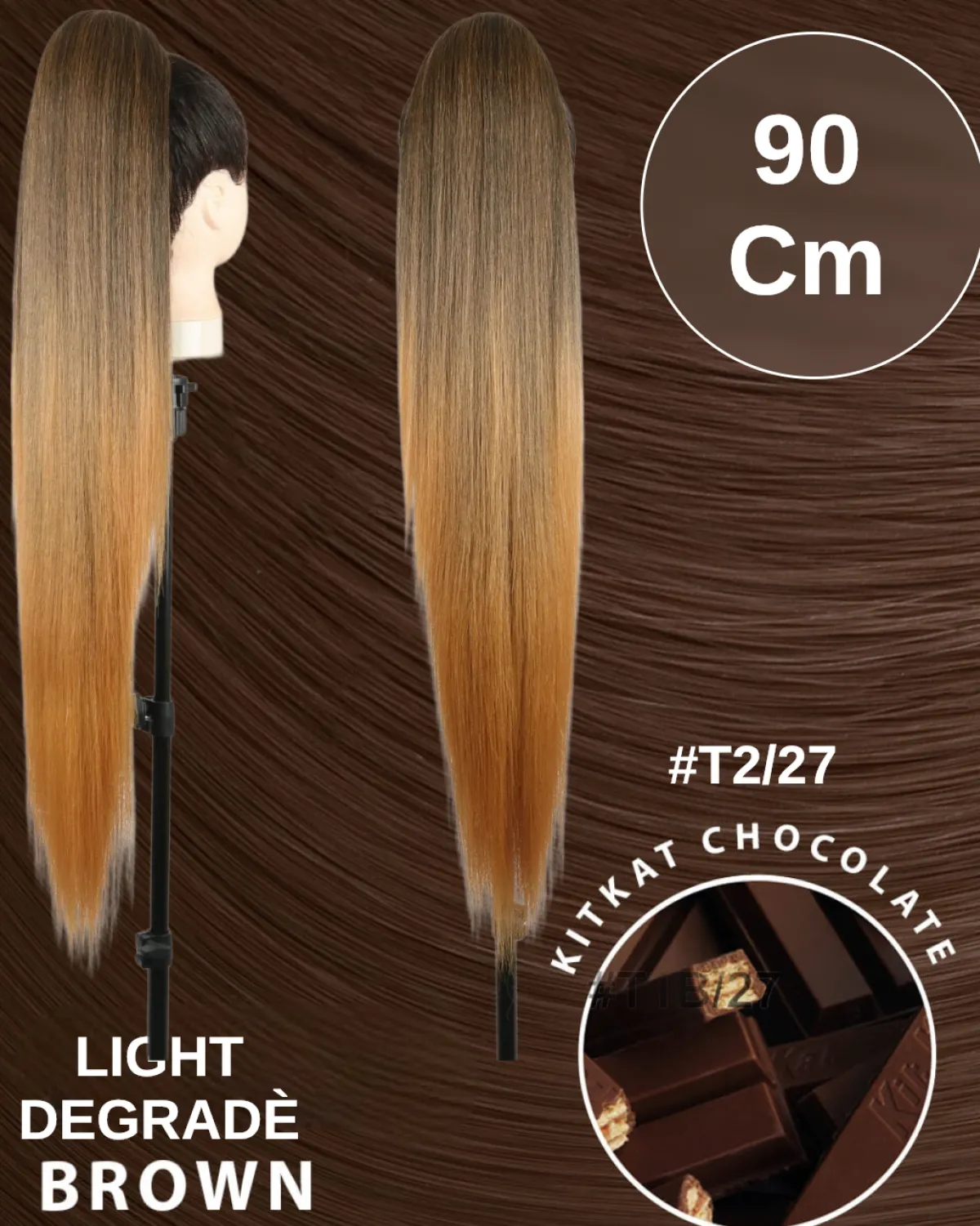 Fashion Coda extra long 90cm liscia con Coulisse vari colori Code Per Bionde