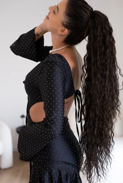 Sale Coda extra long 90cm Riccia con Coulisse vari colori Code Per Bionde|Code Basi Castane
