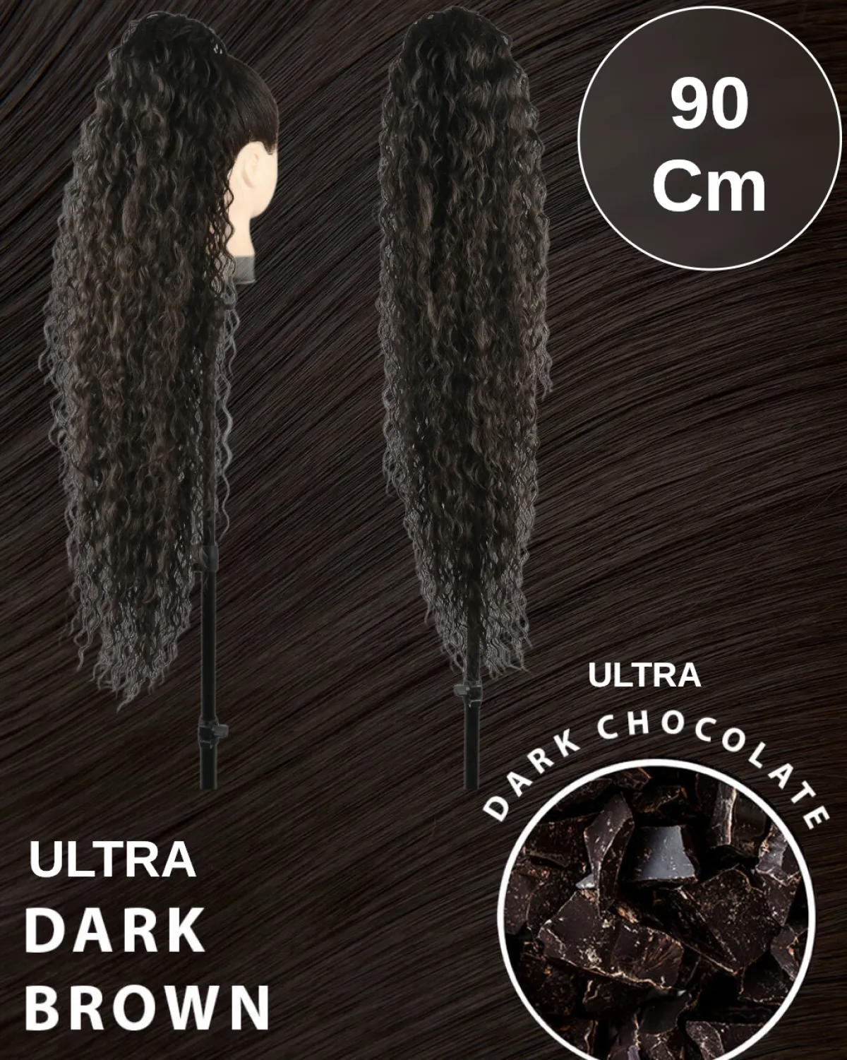 Online Coda extra long 90cm Riccia con Coulisse Nero naturale #2 Code Basi Nere