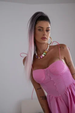 Outlet Coda liscia con Coulisse Rosa Degradè Code Basi Nere