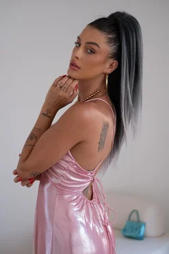 Discount Coda liscia con Coulisse Nero/Grigio Degradè Code Basi Nere