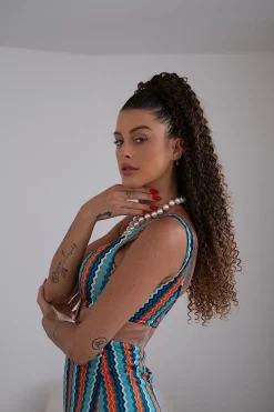 Fashion Coda Riccio afro con coulisse vari colori Code Per Bionde