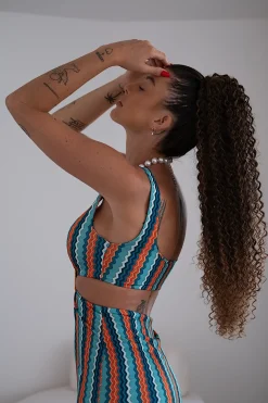 New Coda #t2/30 Riccio afro con coulisse castano degradè Code Basi Castane