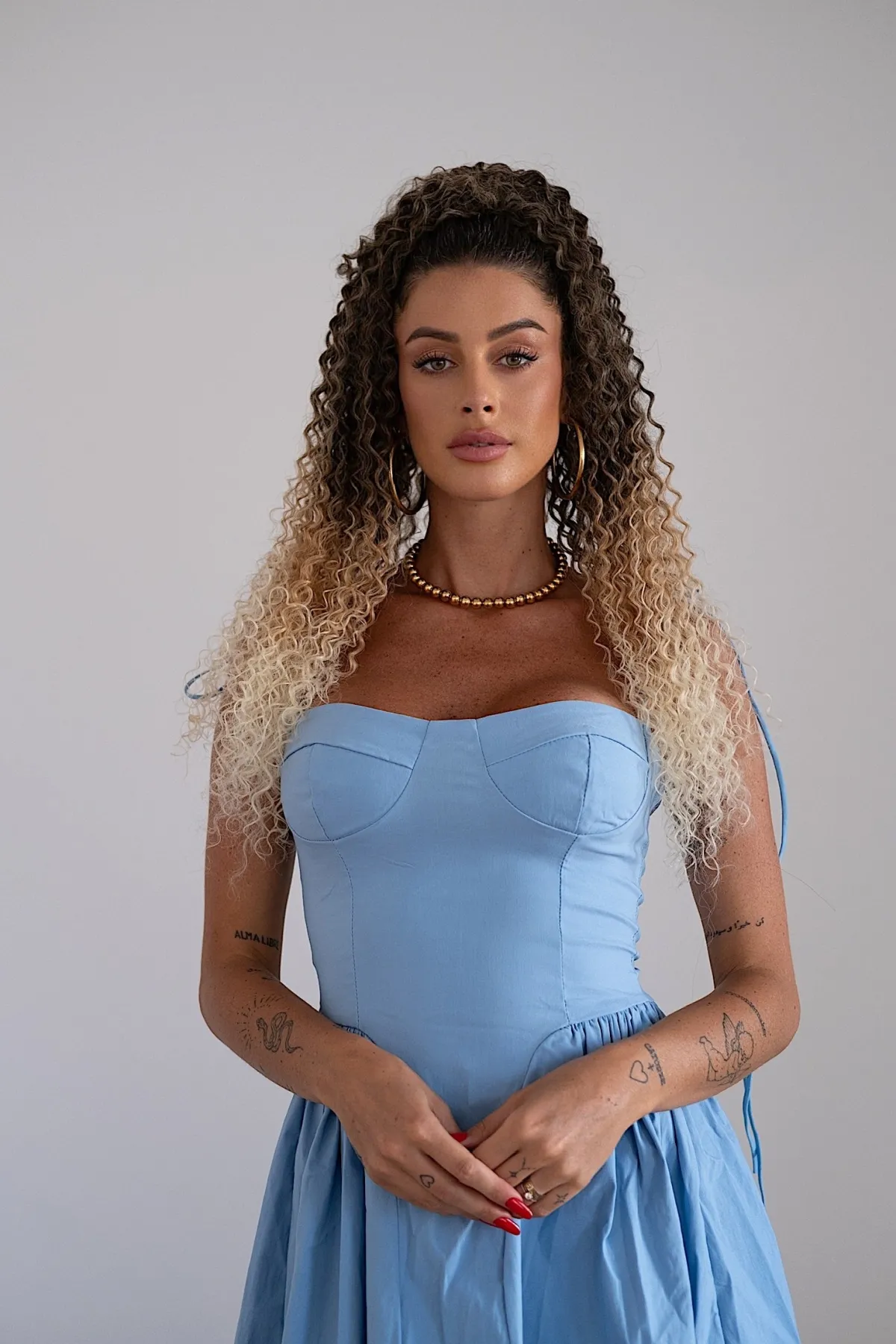 Sale Coda #t2/27/613 Riccio afro con coulisse bionda degradè Code Per Bionde|Code Basi Castane