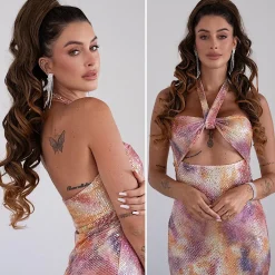 Fashion Coda #t1b/27 effetto mosso con Coulisse Castano Degradè sfumata Code Basi Castane