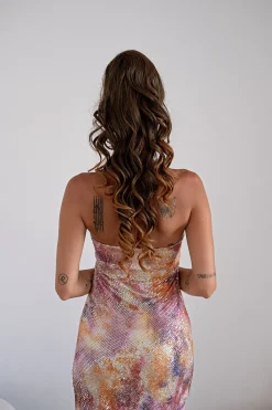 Fashion Coda #t1b/27 effetto mosso con Coulisse Castano Degradè sfumata Code Basi Castane