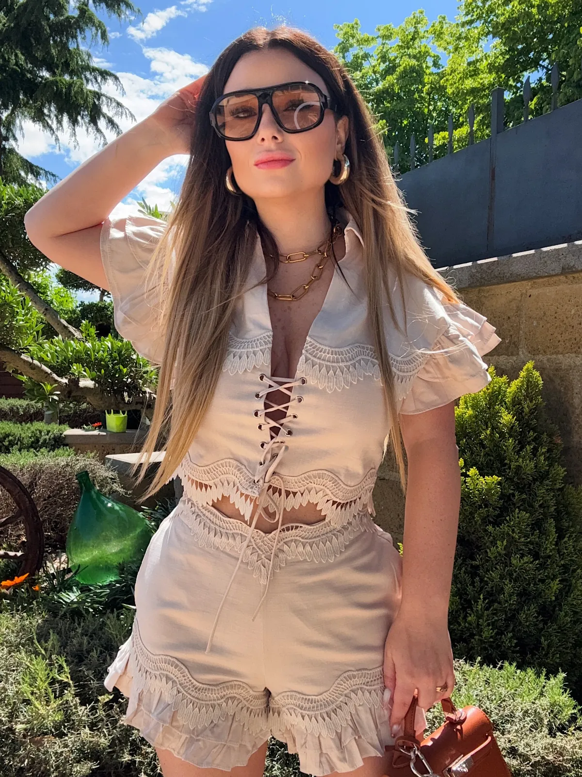 Best Completo beige con pizzo Completi & Tute