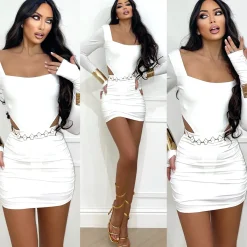 Hot Completo body e gonna bianco Completi & Tute