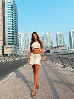 Best Completo crochet top e gonna panna Completi & Tute
