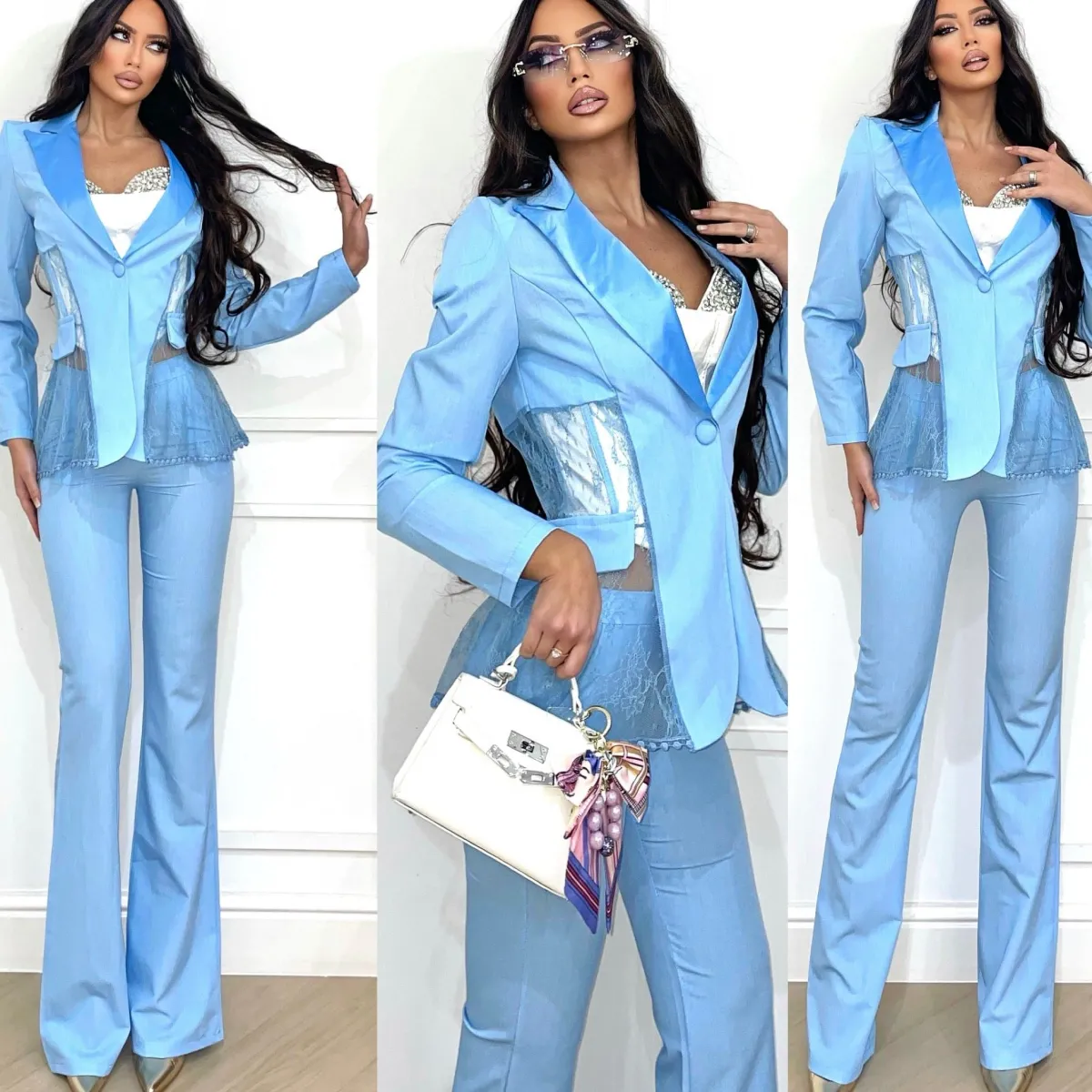 Sale Completo giacca bustier e pantalone carta da zucchero Completi & Tute