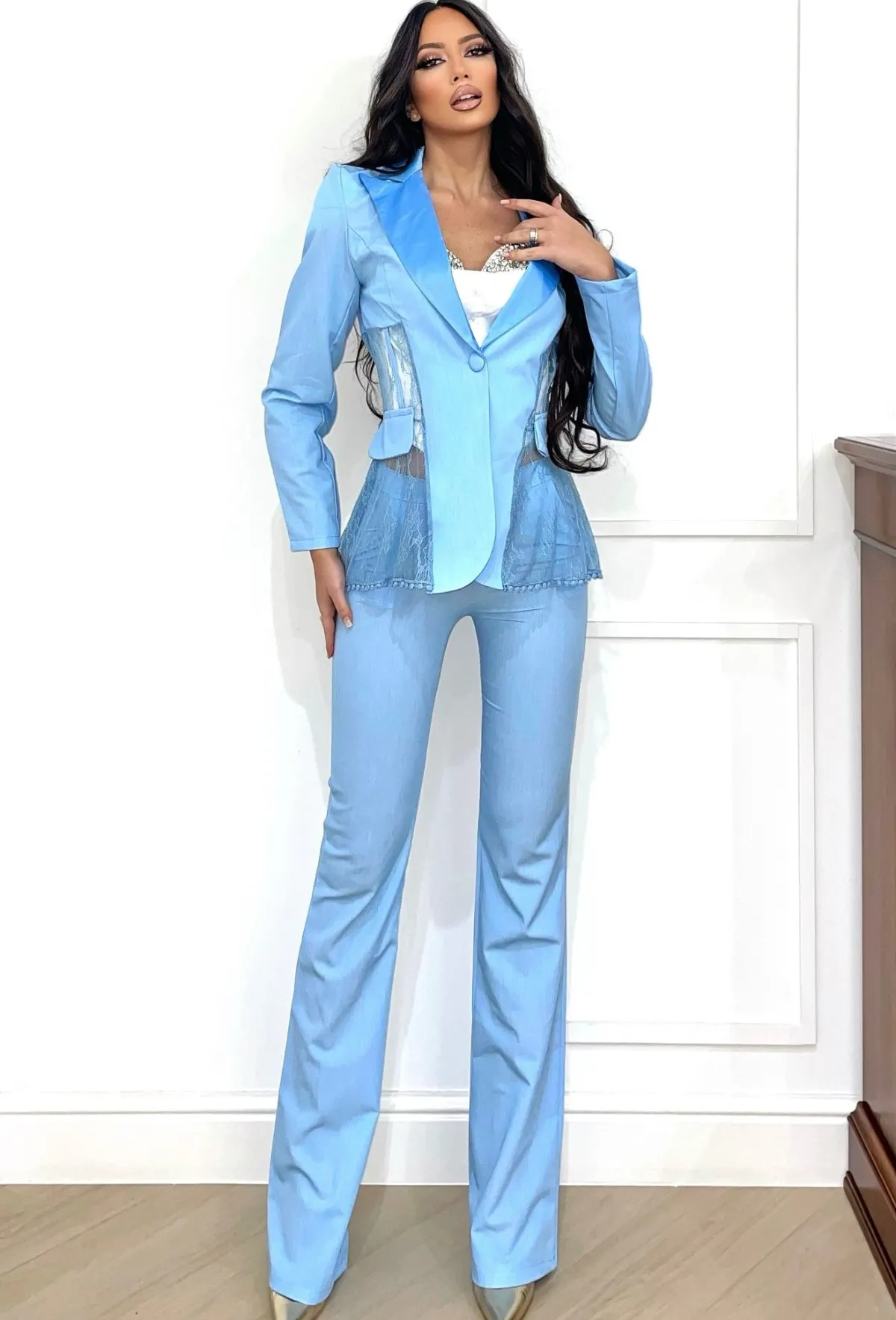 Sale Completo giacca bustier e pantalone carta da zucchero Completi & Tute