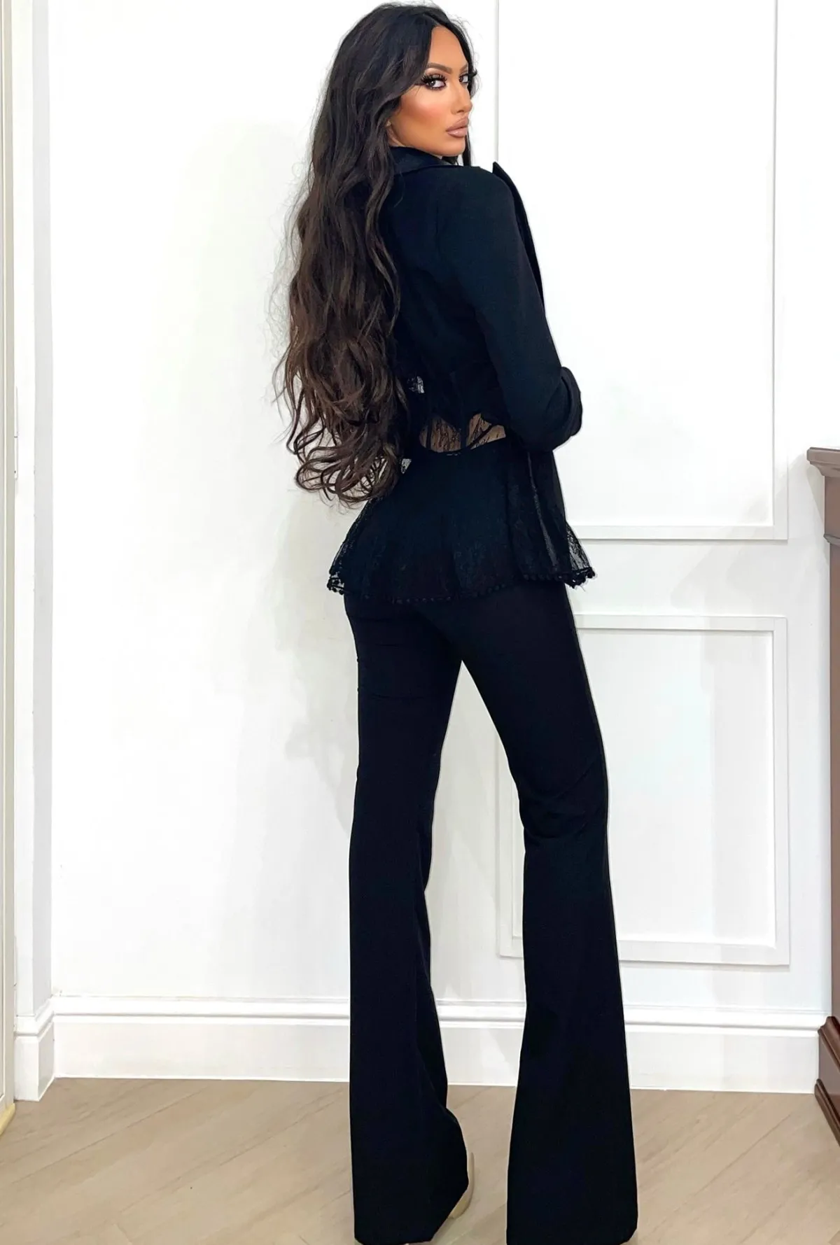 Clearance Completo giacca bustier e pantalone nero Completi & Tute