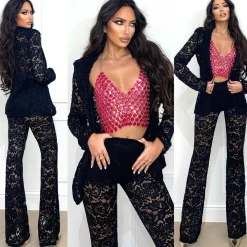 Outlet Completo giacca e pantalone in pizzo Completi & Tute
