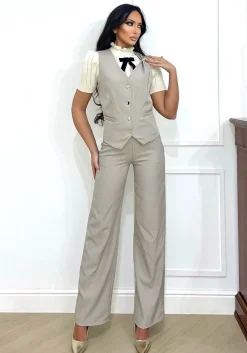 Fashion Completo smanicato e pantalone tortora freddo Completi & Tute