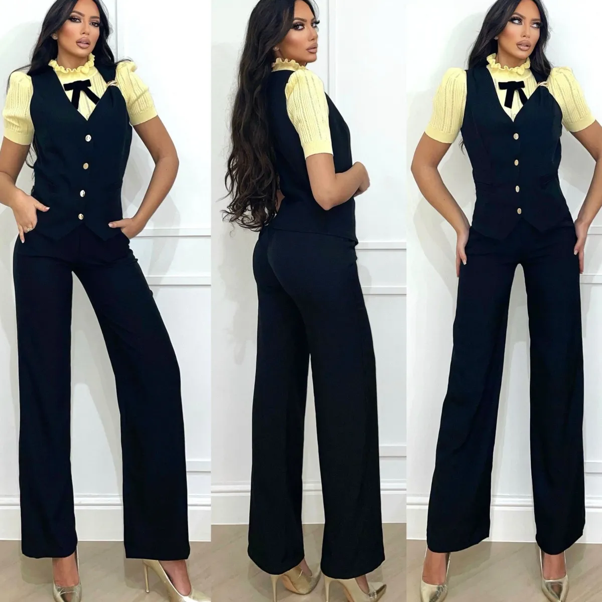 Clearance Completo smanicato e pantalone nero Completi & Tute