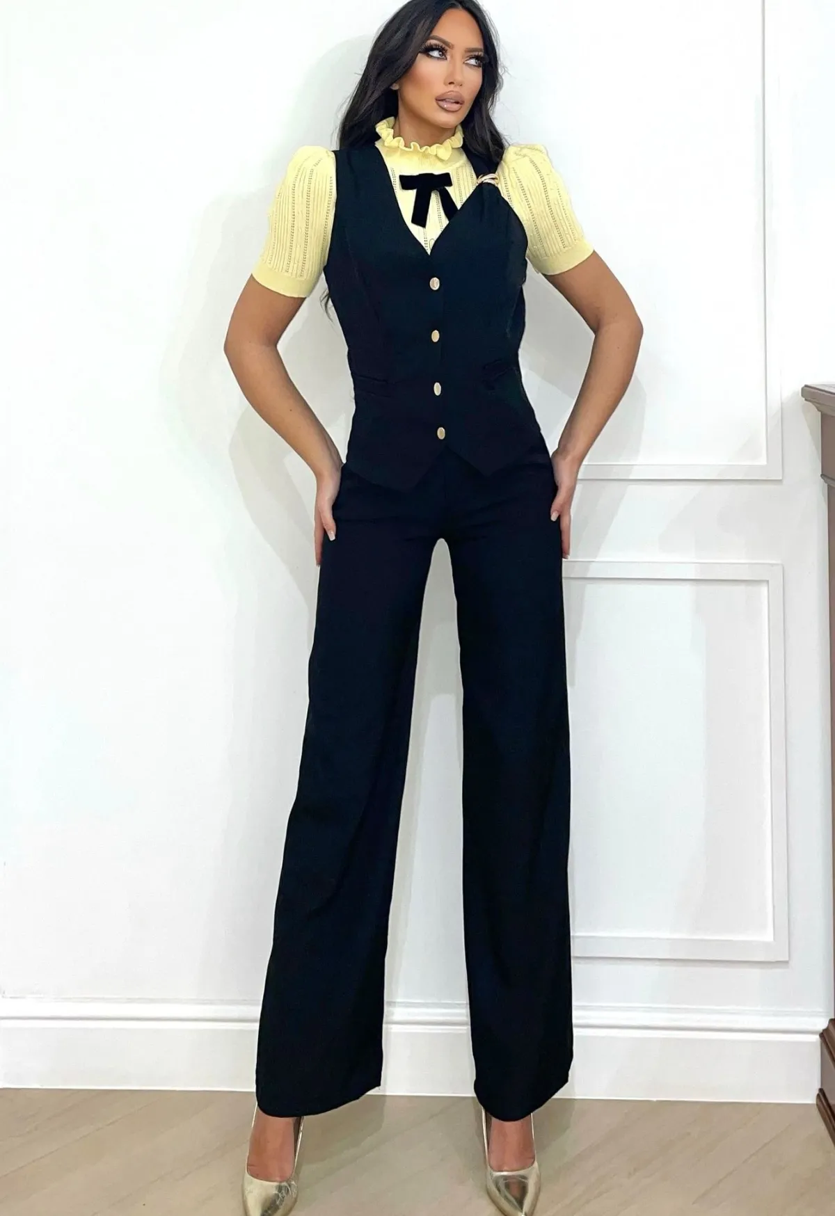 Clearance Completo smanicato e pantalone nero Completi & Tute