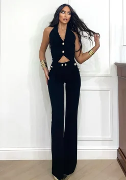 New Completo smanicato e pantalone con bottoni oro Completi & Tute