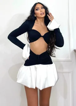 Clearance Completo top e gonna bianco nero Completi & Tute