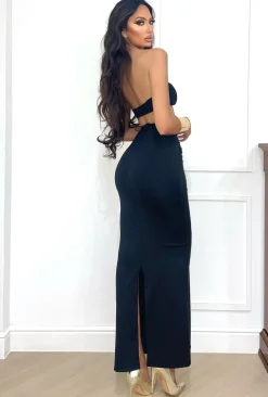 Clearance Completo top e gonna con stella nero Completi & Tute