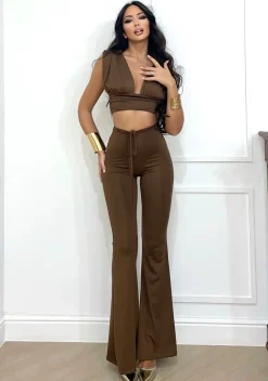 Sale Completo top e pantalone caffè Completi & Tute