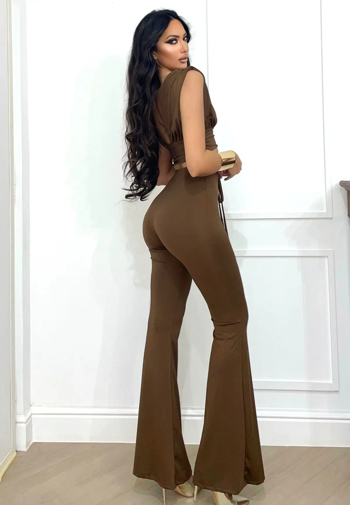 Sale Completo top e pantalone caffè Completi & Tute