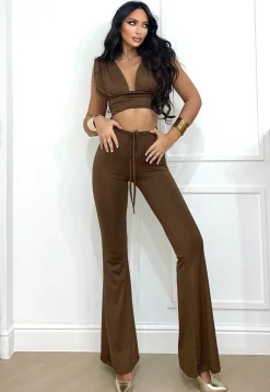 Sale Completo top e pantalone caffè Completi & Tute