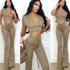 Hot Completo top e pantalone beige Completi & Tute