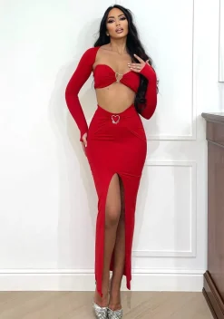 Discount Completo top gonna e coprispalla rosso Completi & Tute