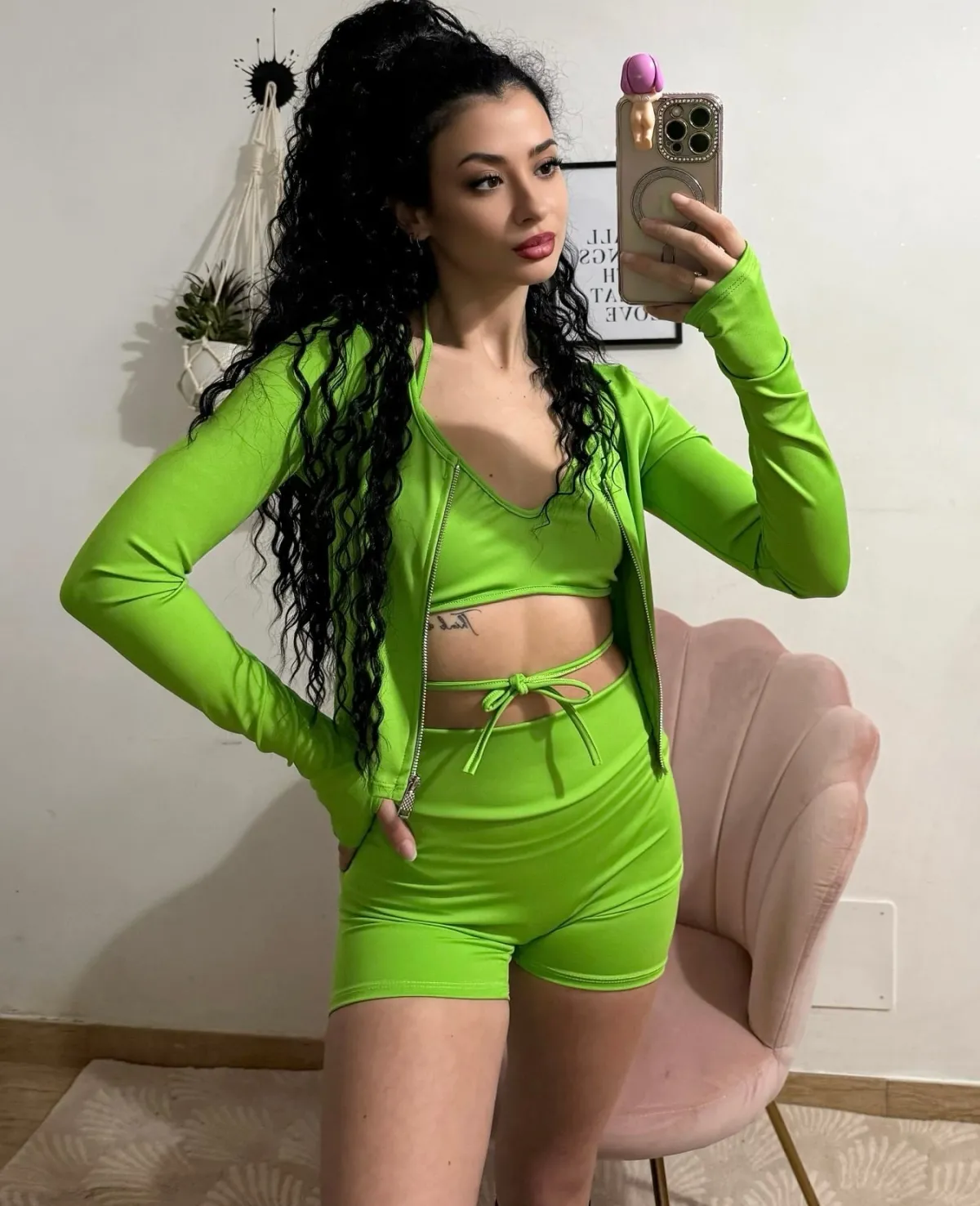 Hot Completo tre pezzi sportif verde fluo Completi & Tute
