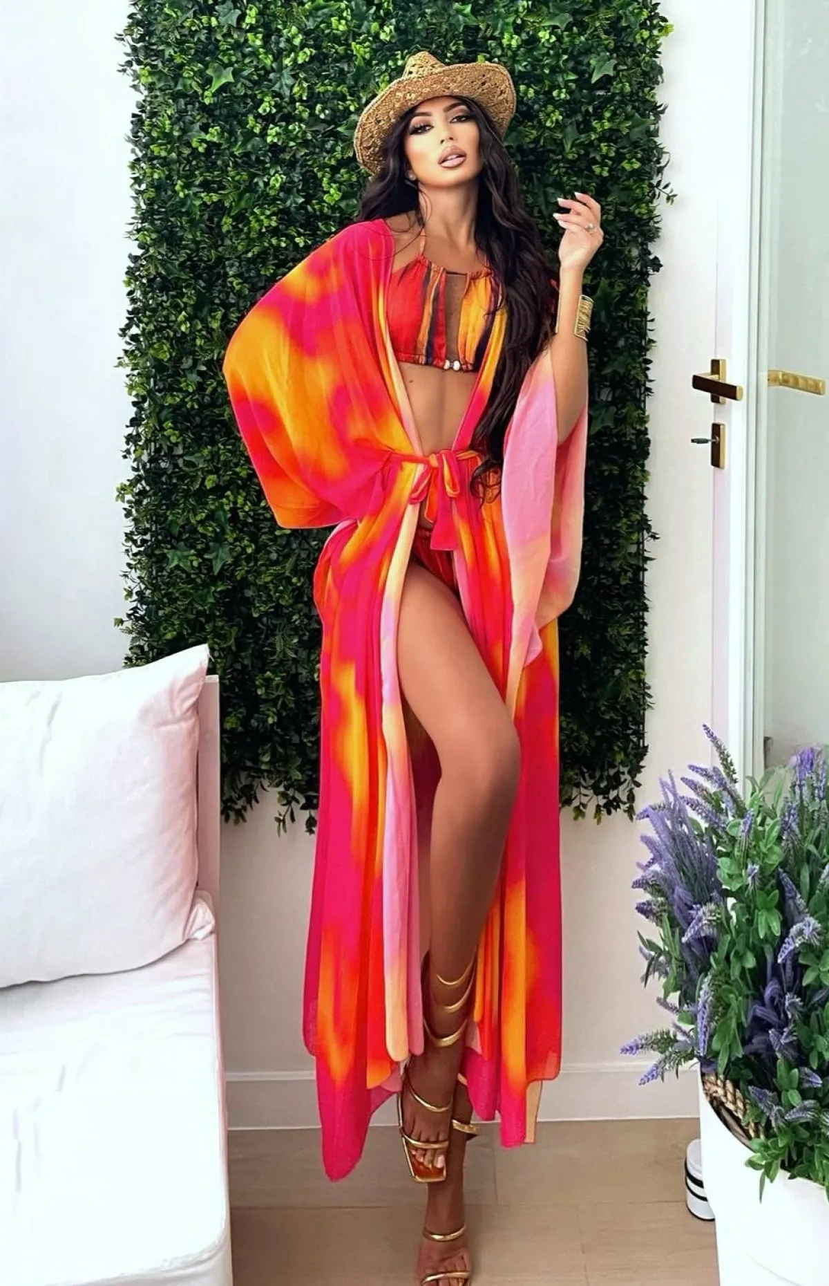 Fashion Copricostume arancio Fuxia Bikini|Bikini