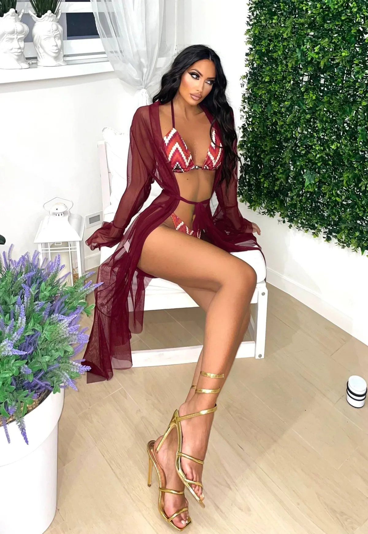 Best Copricostume in velo bordeaux Bikini|Bikini