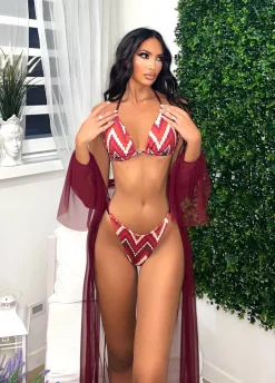 Best Copricostume in velo bordeaux Bikini|Bikini