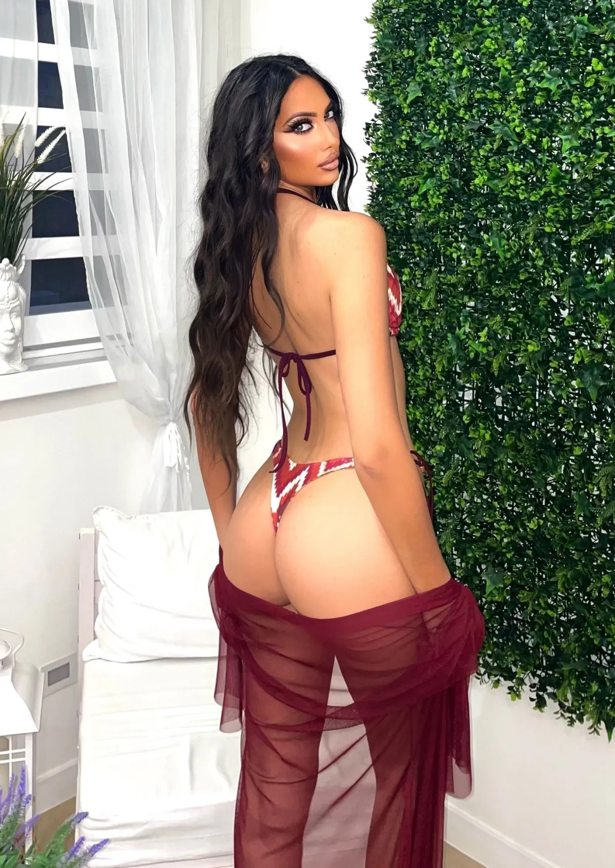 Best Copricostume in velo bordeaux Bikini|Bikini