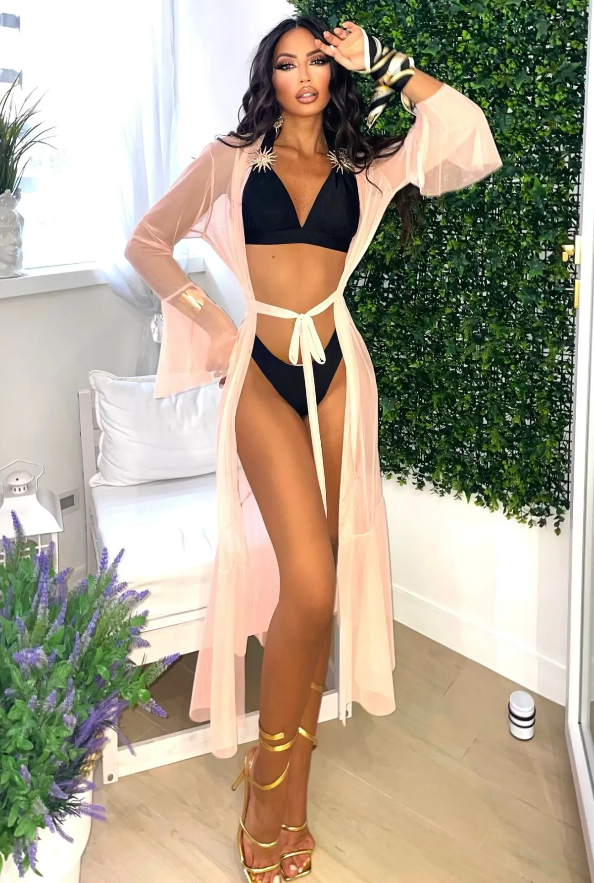 Clearance Copricostume in velo cipria Bikini|Bikini